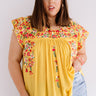 Resort To This Embroidered Shift Top In Marigold Curves Image - 1