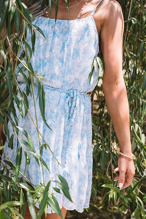 charms dress blue floral Hollywood Charms Dress