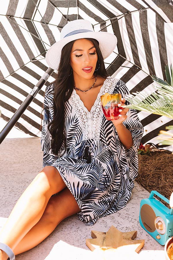 Pacific Coast Palms Crochet Trim Dress