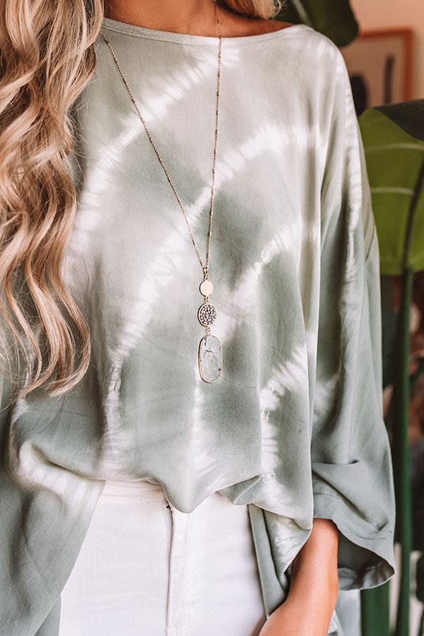 Bryant Park Brunch Semi Precious Necklace In Grey