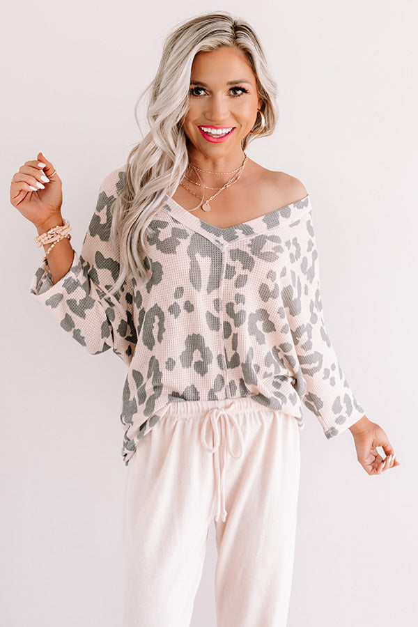 Best Kisses Leopard Knit Top In Light Pink