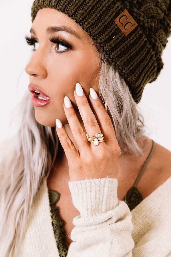 Kendra Scott Ivy Vintage Gold Ring Set of 3 in White Mix Image - 1