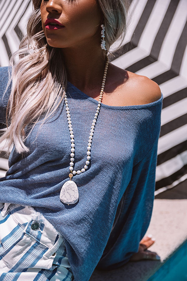 Beverly Hills Hideaway Beaded Necklace In White