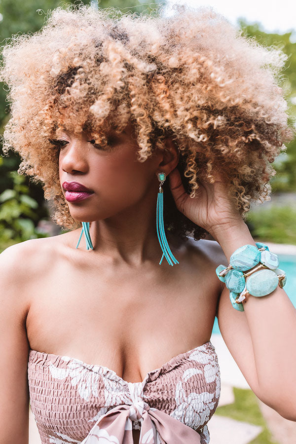 Hamptons Ready Turquoise Tassel Earrings