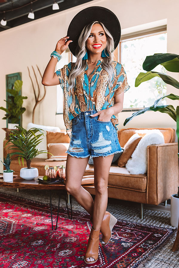 It's All Grand Snake Print Top