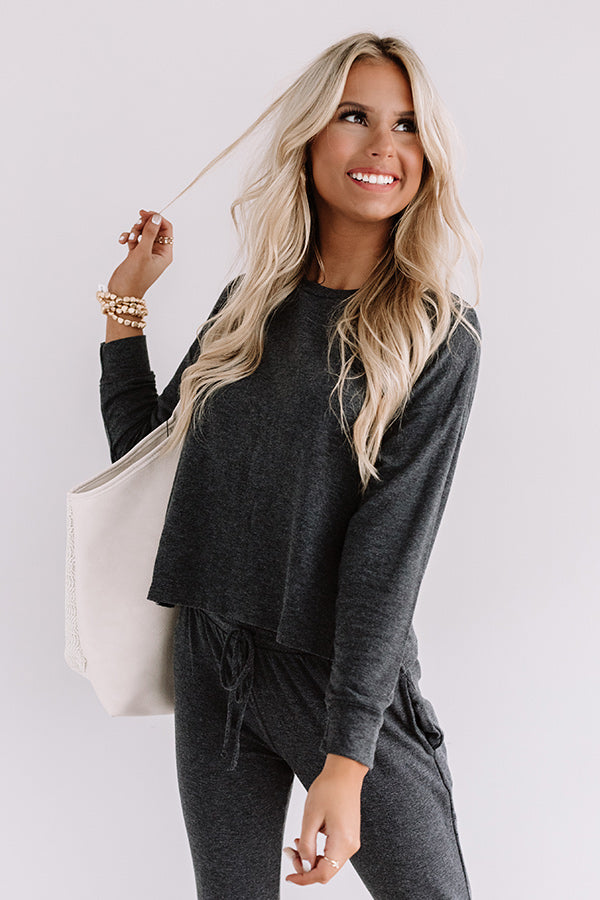 Set To Snuggle Sweatshirt In Charcoal
