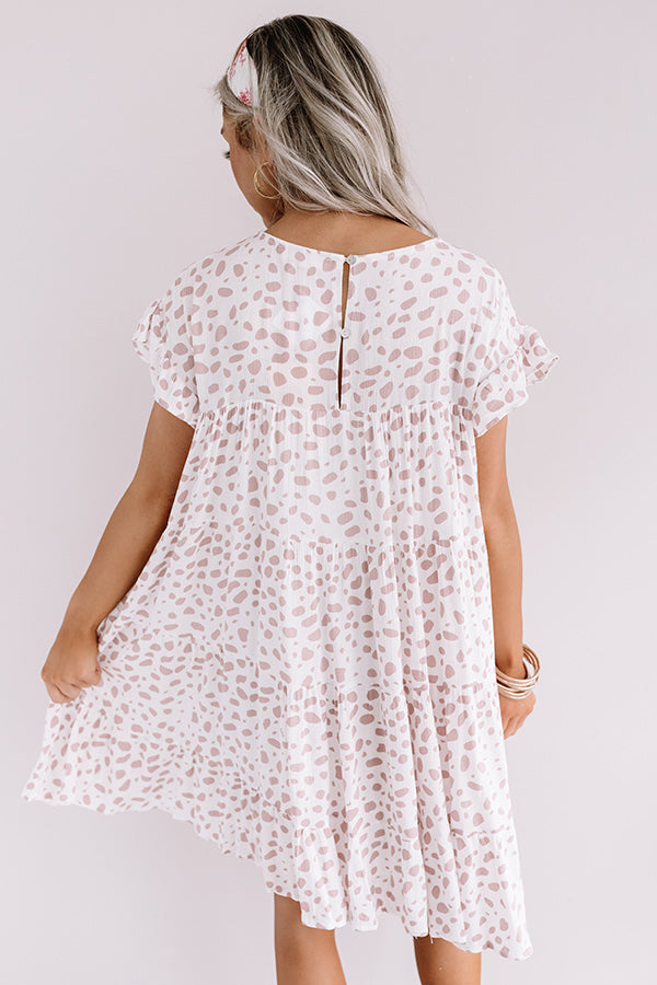 Hooked On Love Leopard Shift Dress In White