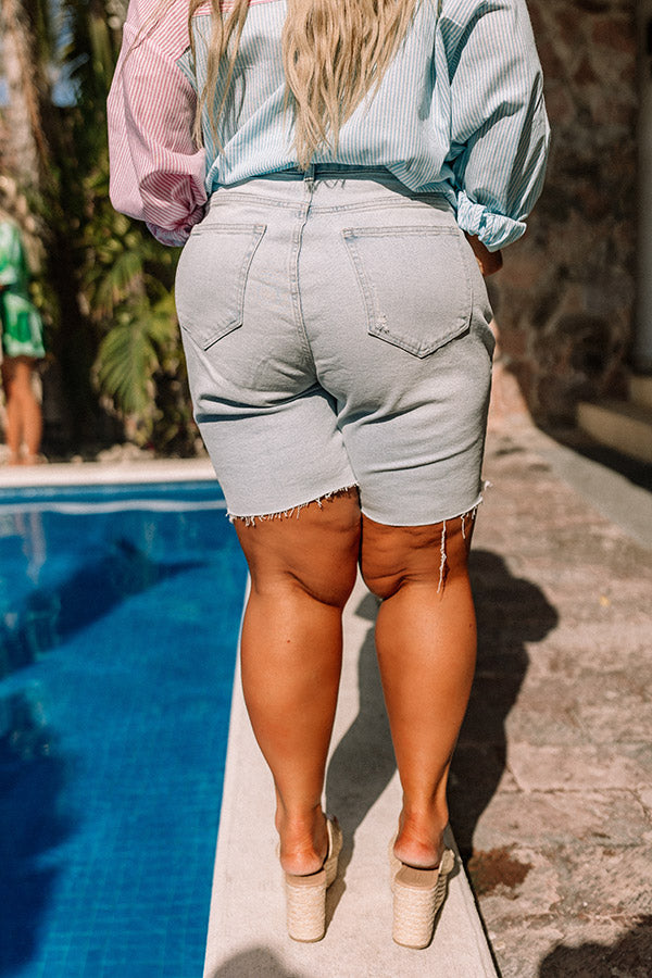 The Caspian Midrise Distressed Shorts Curves