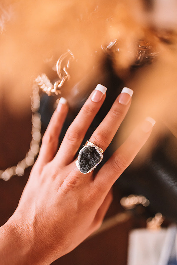One Wish Away Druzy Ring In Black