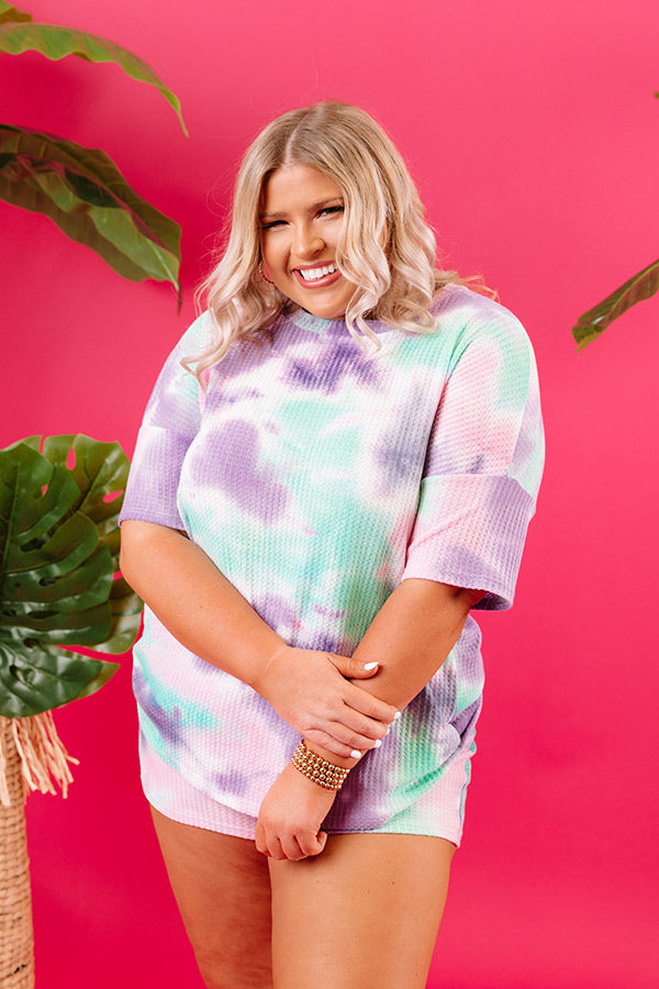 Lounging In Tie Dye Shift Tee Curves
