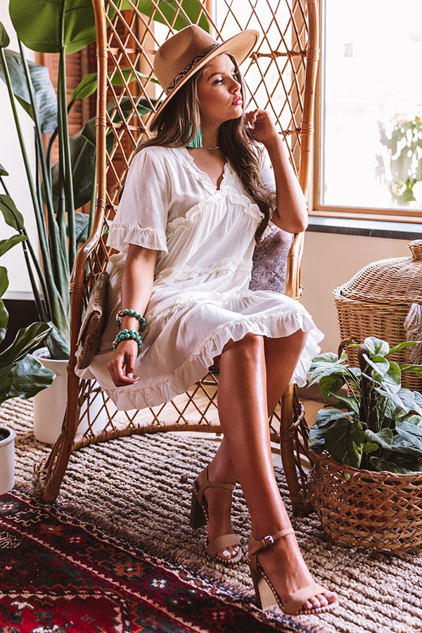 ivory babydoll dress High Spirited Babydoll Dress In Ivory
