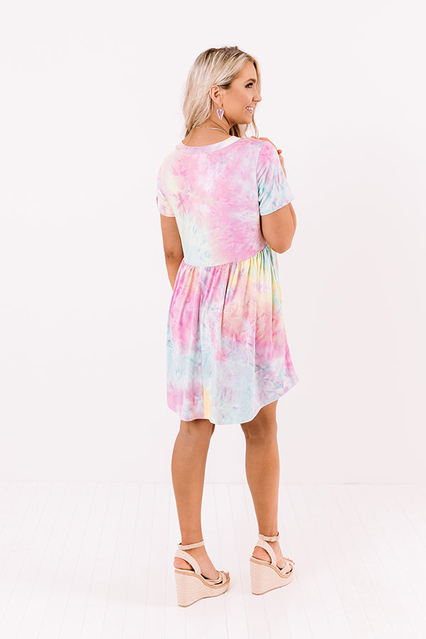 Good Energy Tie Dye Babydoll Dress In Yellow