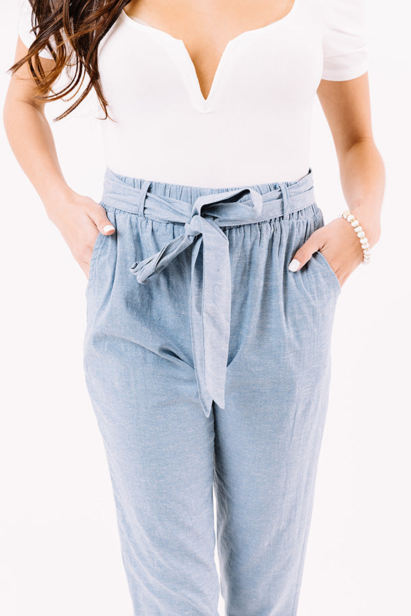 The Celia Chambray High Waist Trousers • Impressions Online Boutique