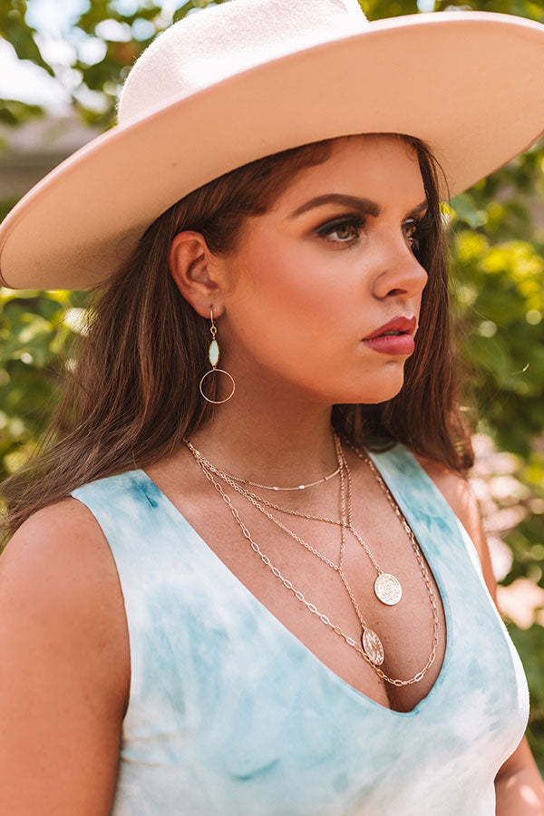 Mint Green And Toffee Loop Earrings
