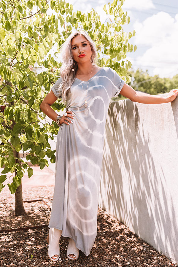 Pacific Coast Highway Tie Dye Maxi In Grey Pacific Coast Highway Tie Dye Maxi In Grey