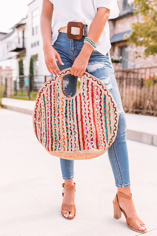 Vacay Guru Woven Tote In Multi