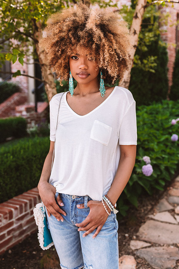 Weekend On The Town Shift Tee In White