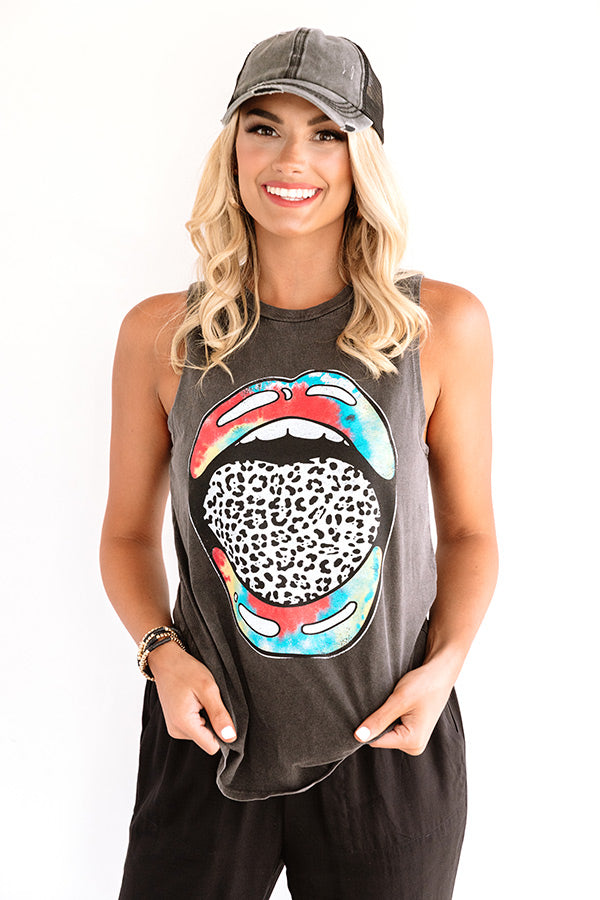 Real Talk Boyfriend Tank In Vintage Black Image - 1