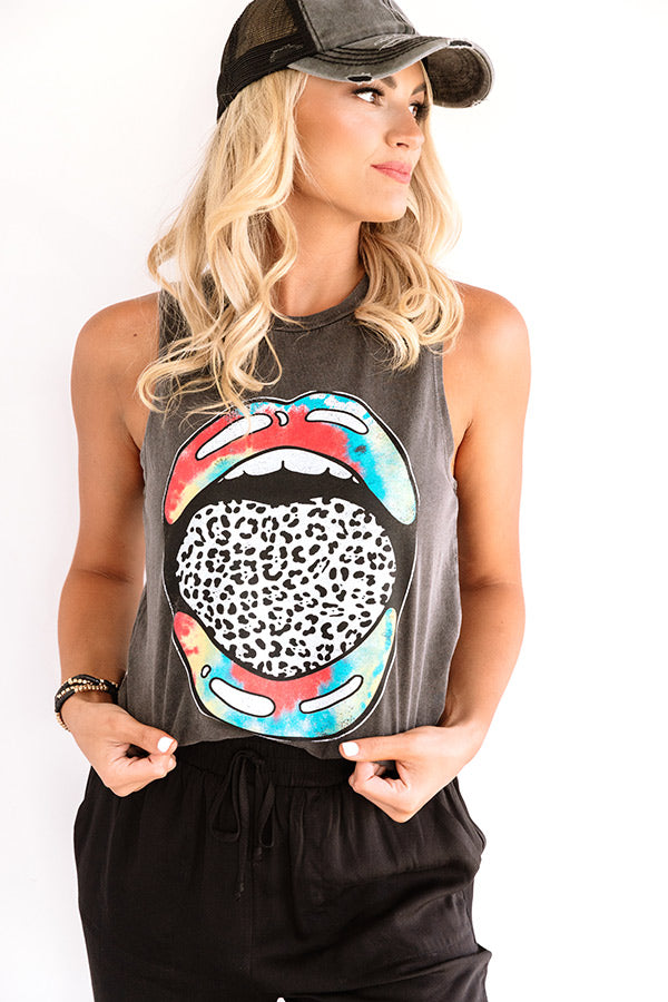 Real Talk Boyfriend Tank In Vintage Black Image - 1