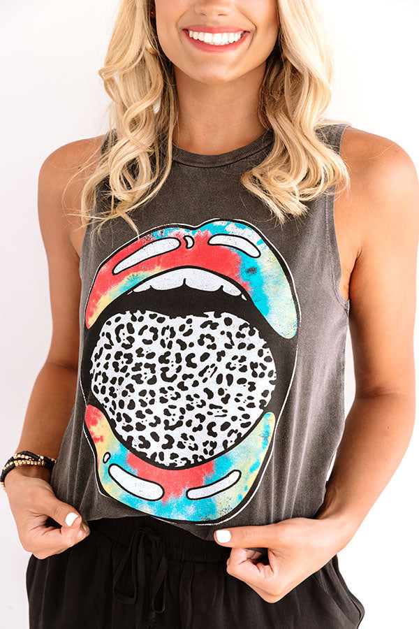 Real Talk Boyfriend Tank In Vintage Black Image - 1