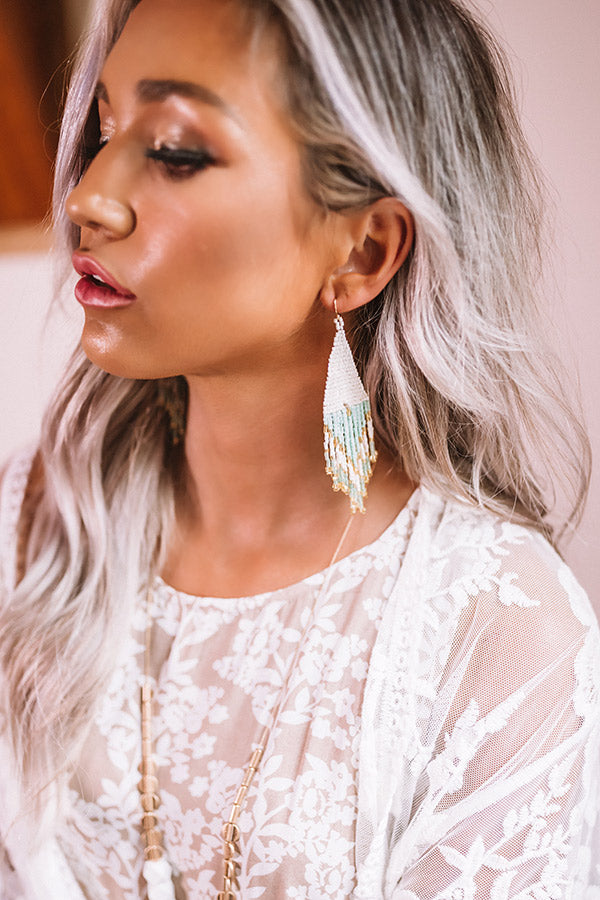Hamptons House Beaded Earrings In Ivory