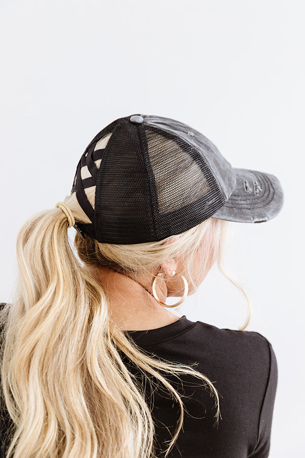 Chic Standard High Pony Tail Cap In Vintage Black Image - 1