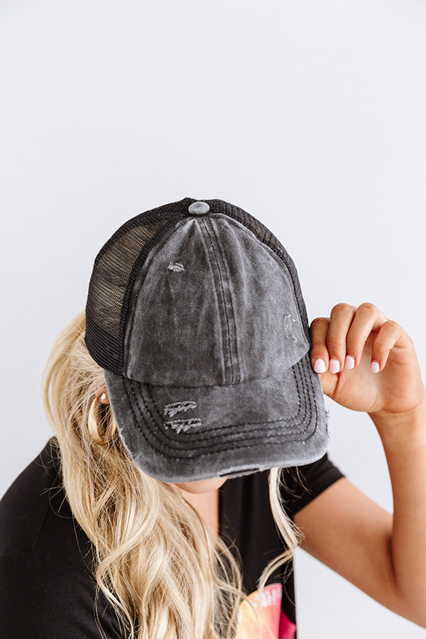 Chic Standard High Pony Tail Cap In Vintage Black Image - 1