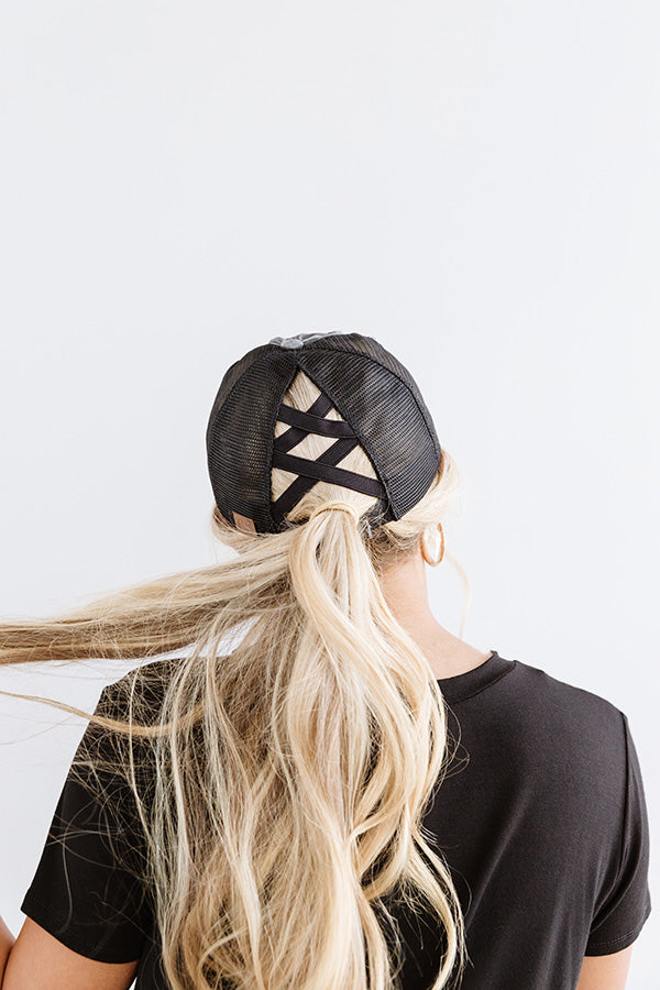 Chic Standard High Pony Tail Cap In Vintage Black Image - 1