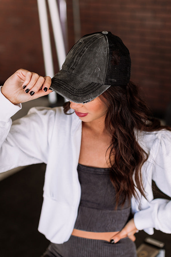 Chic Standard High Pony Tail Cap In Vintage Black Image - 1