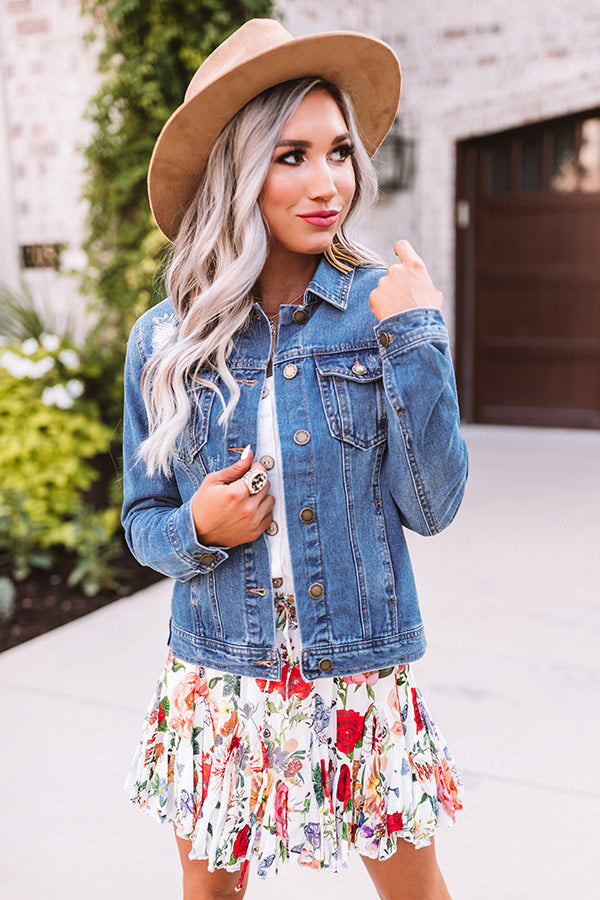 distressed denim jacket dress ON THE EDGE DISTRESSED DENIM MAXI DRESS