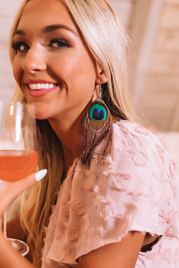Feather So Sweet Earrings In Wine