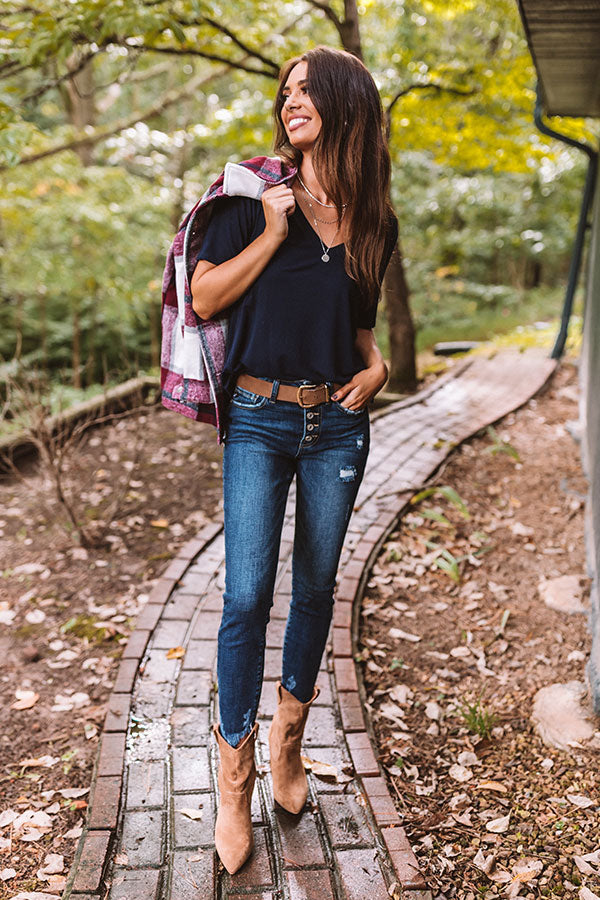 Coastal Chic Shift Tee In Navy