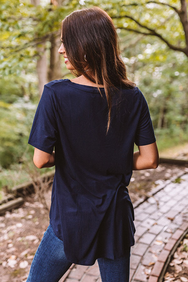 Coastal Chic Shift Tee In Navy