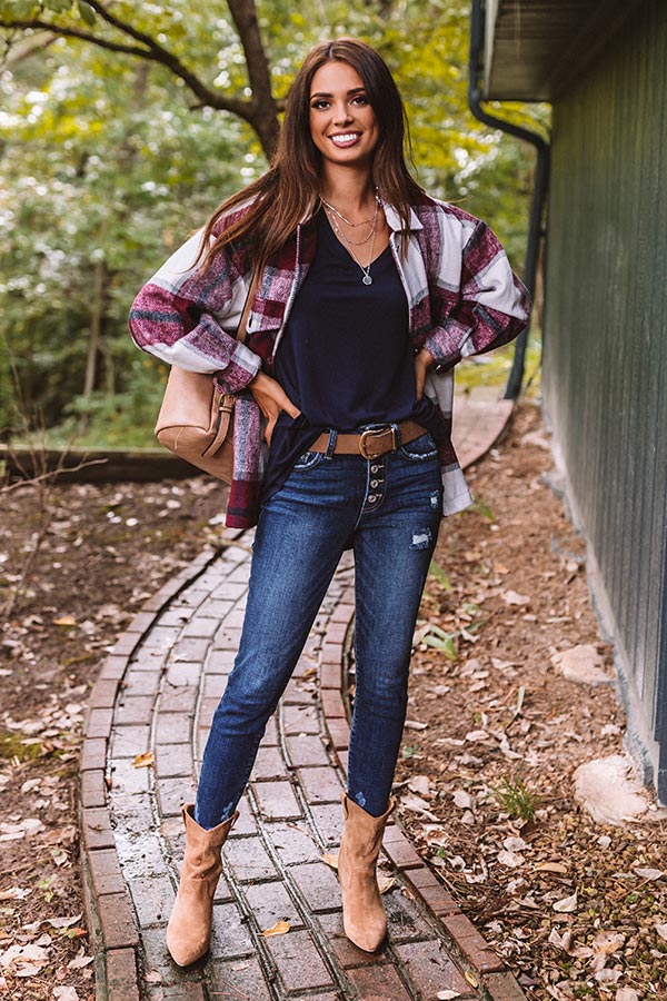 Coastal Chic Shift Tee In Navy