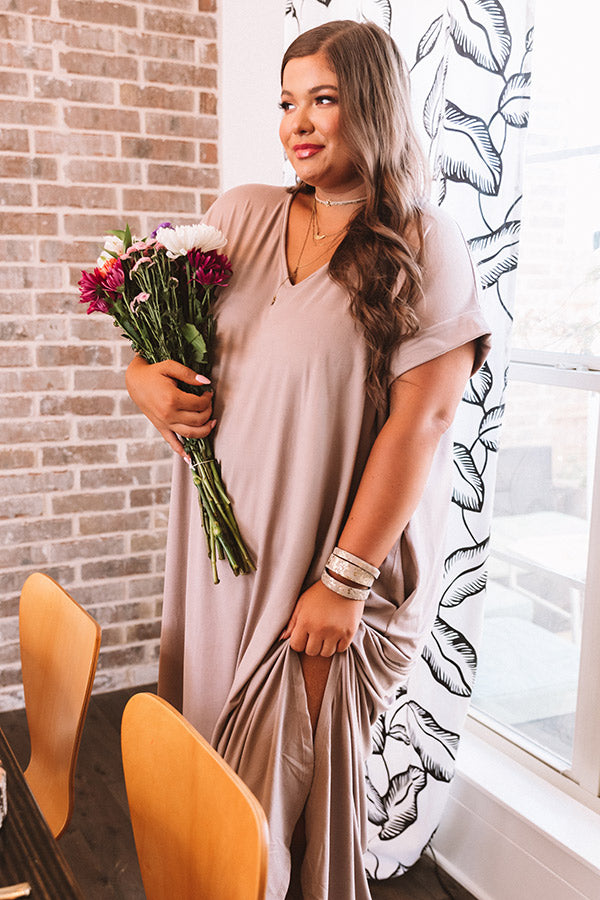 Just My Type T-Shirt Maxi In Taupe Curves Image - 1
