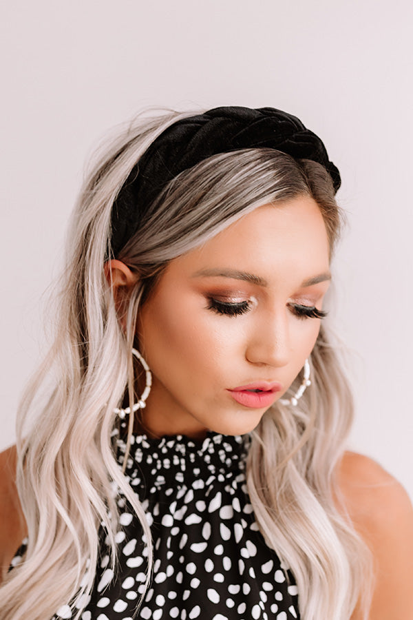 The Good Years Velvet Headband In Black
