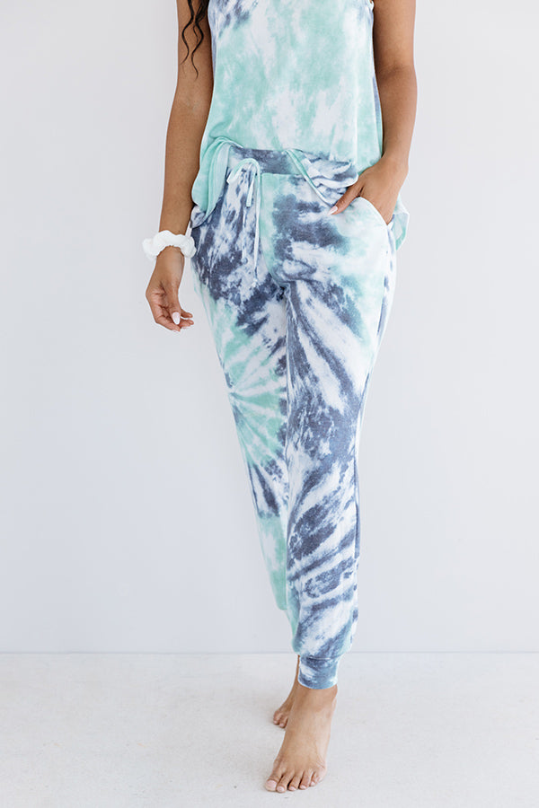 Go Getter Tie Dye Joggers In Aqua
