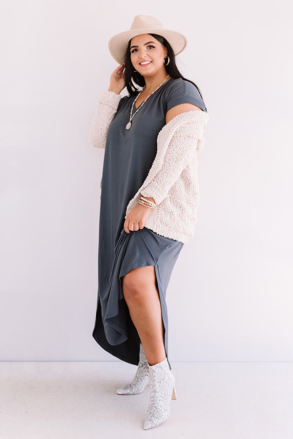 Just My Type T-Shirt Maxi In Slate Curves Image - 1