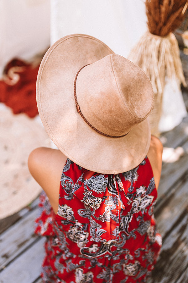 Outfit Goals Faux Suede Hat In Tan