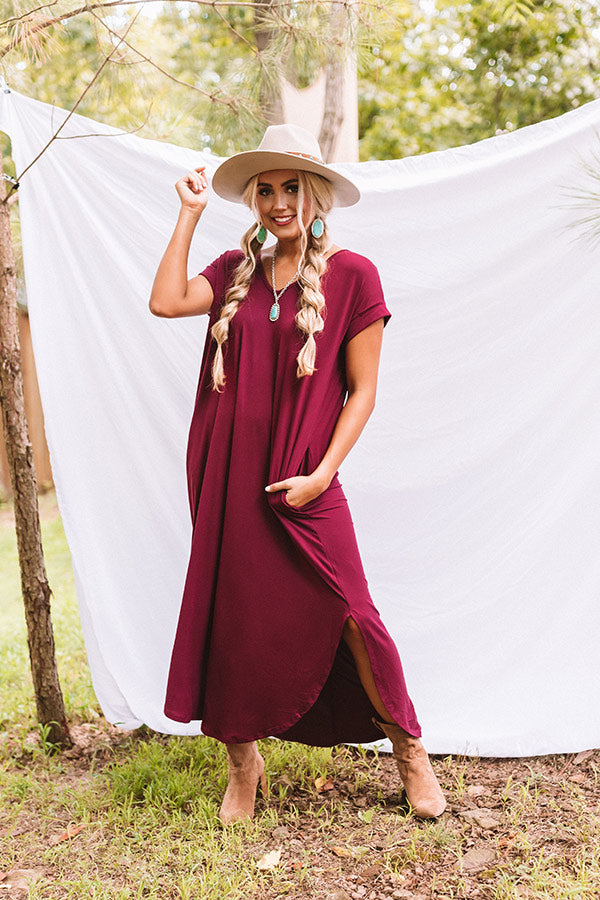 Just My Type T-Shirt Maxi In Maroon Image - 1