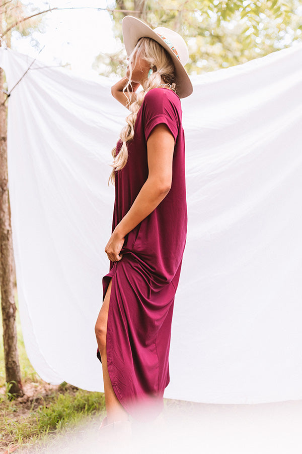 Just My Type T-Shirt Maxi In Maroon Image - 1