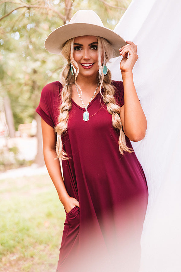 Just My Type T-Shirt Maxi In Maroon Image - 1