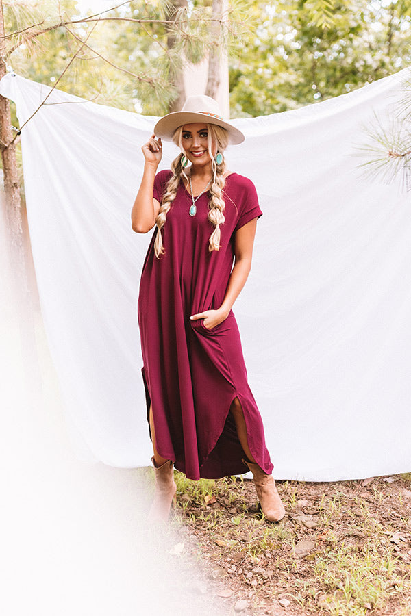 Just My Type T-Shirt Maxi In Maroon Image - 1