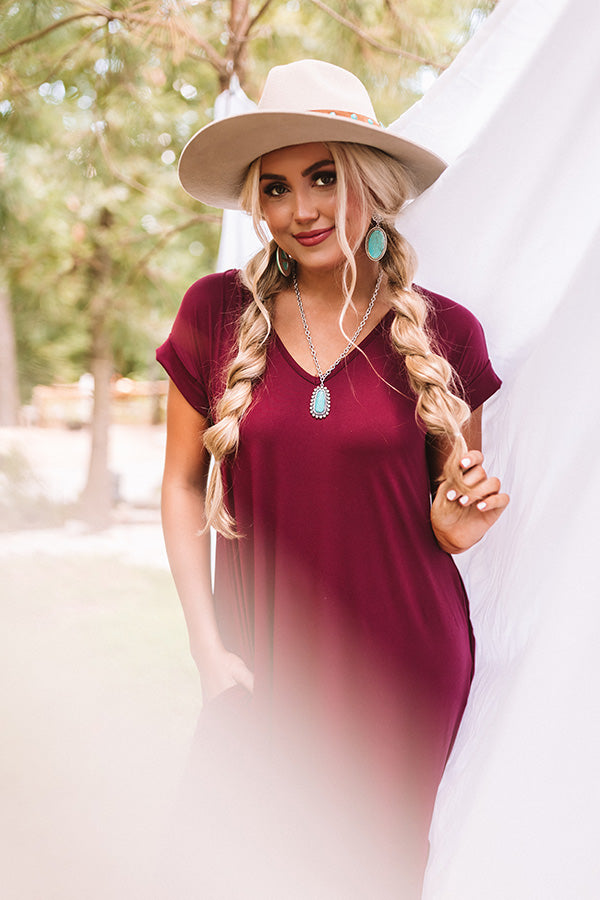 Just My Type T-Shirt Maxi In Maroon Image - 1