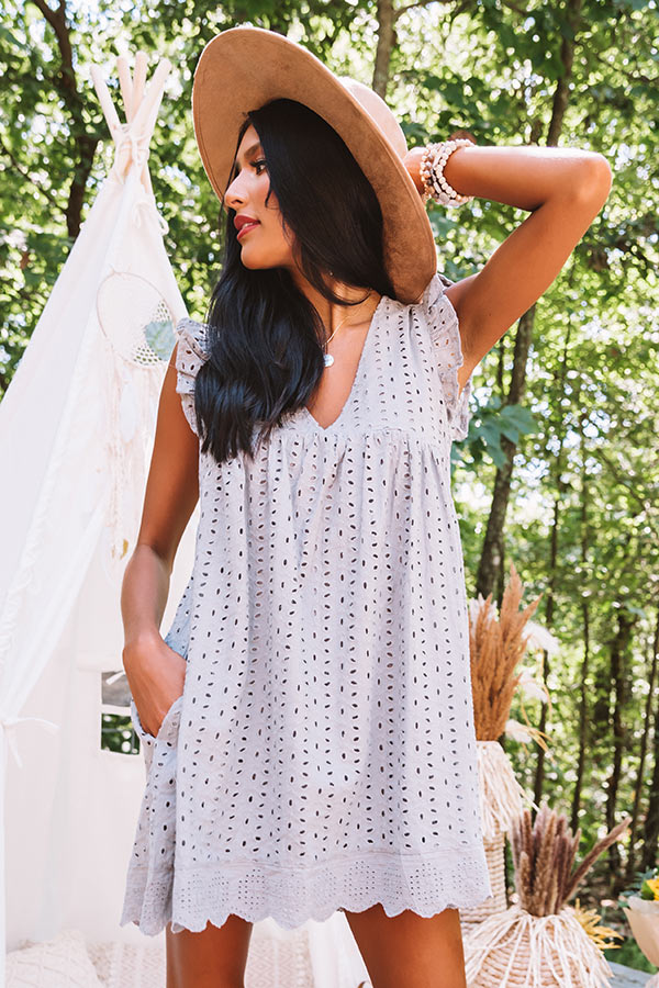 Sway Into Style Eyelet Romper In Grey