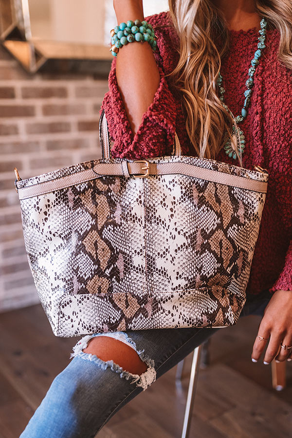 Honorable Mention Faux Leather Tote In Brown