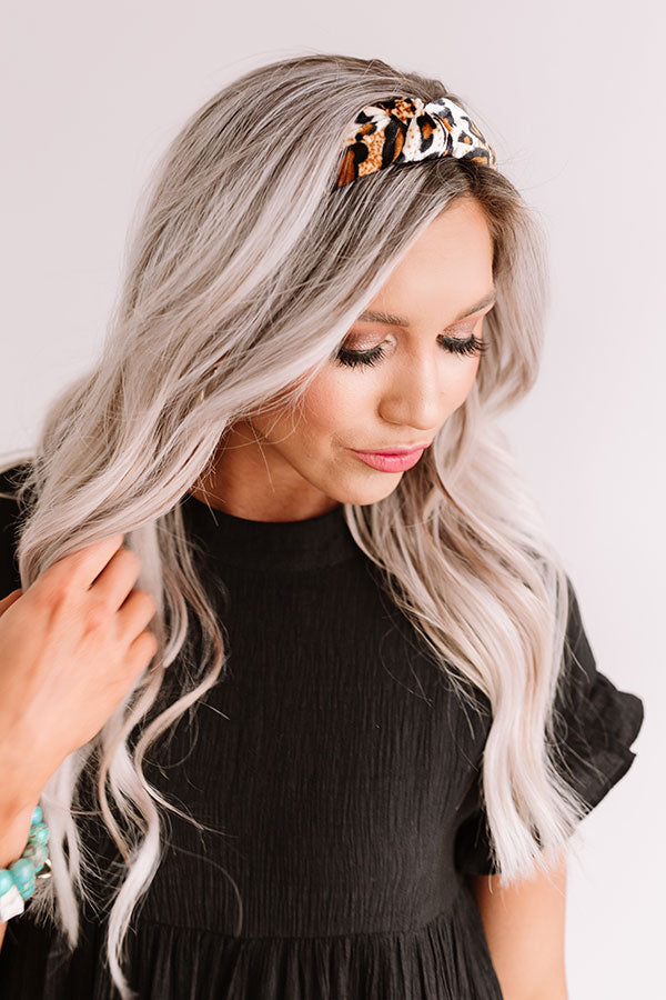 Cute Caption Velvet Leopard Headband