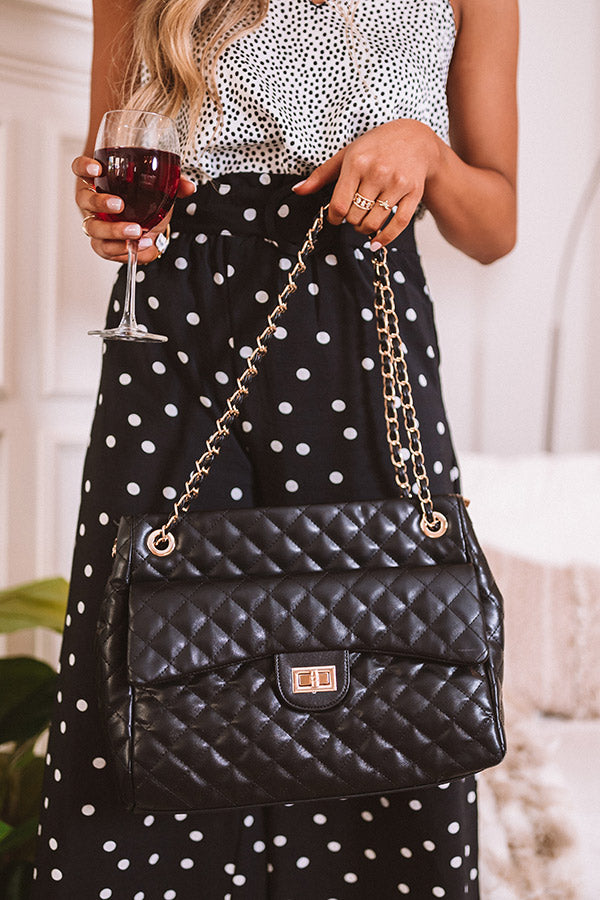 Pretty Style Quilted Tote In Black