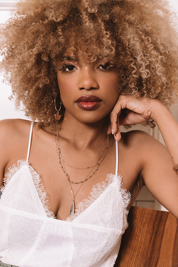 Clearly Chic Semi Precious Layered Necklace In Charcoal