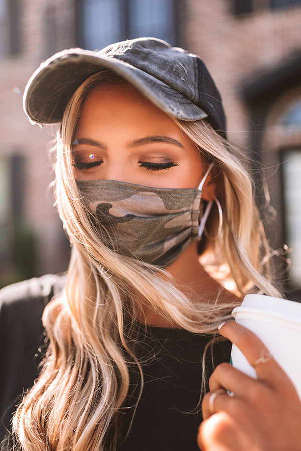 Pretty Style Cloth Face Mask In Camo